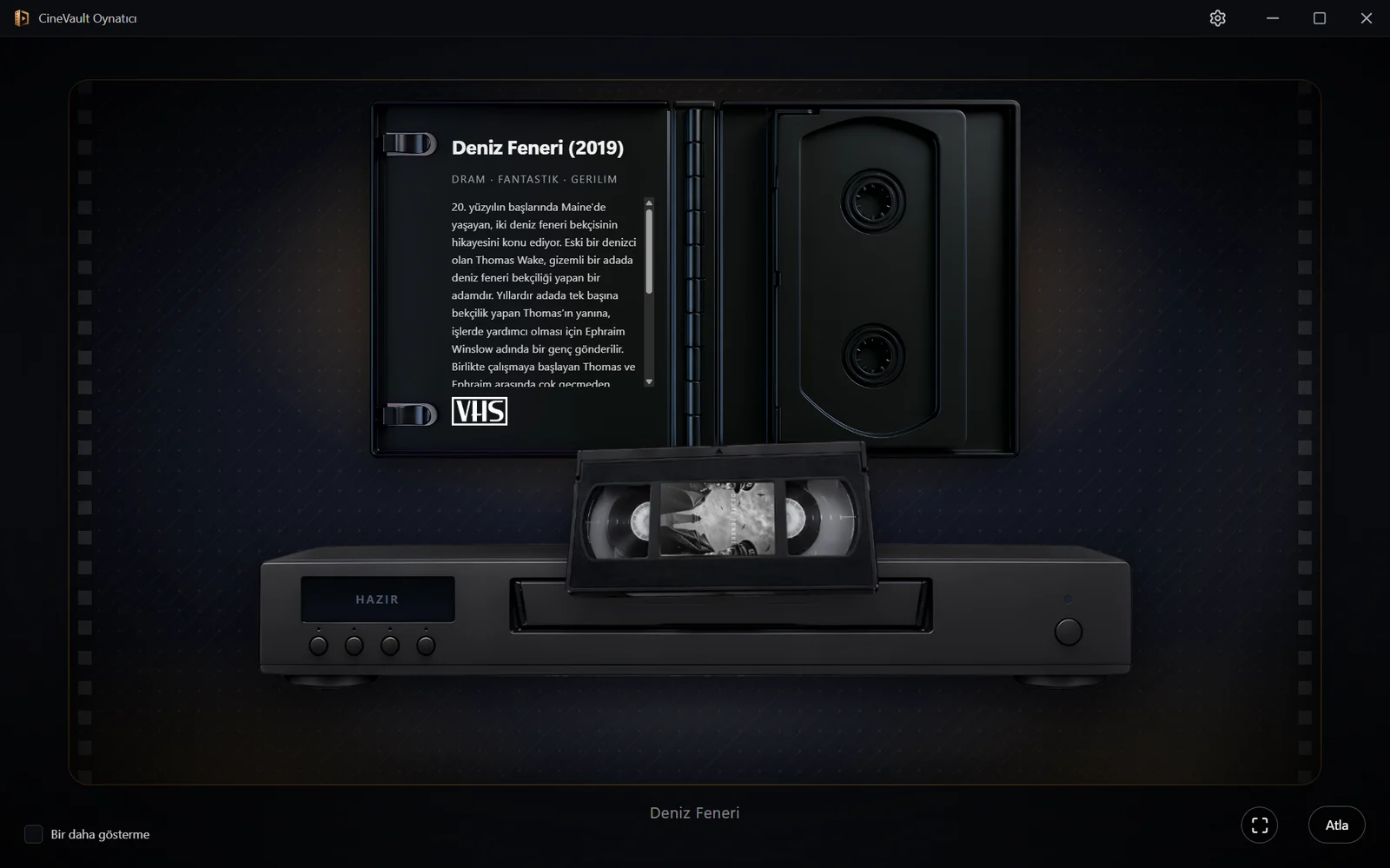 VHS açılış animasyonu